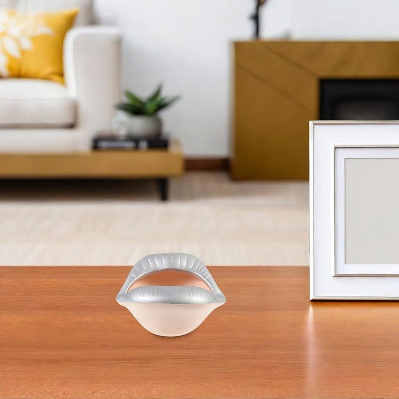 منفضة سجائر خزفية ذات شكل شفاه إبداعي، حامل سجائر فضي للمكتب، ديكور للمنزل والمكتب - Image 4